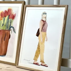 Akvarel - Op mod solen - INDRAMMET 30X40CM