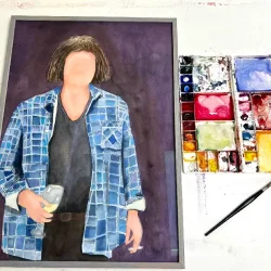 Akvarel - Glasmanden - A2 - inkl. ramme