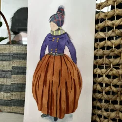 Akvarel - Dragten - 26x51cm indrammet