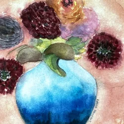 A6 kort - Georginer - 9 stk kort inkl kuvert 