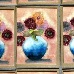 A6 kort - Georginer - 9 stk kort inkl kuvert 