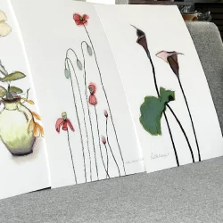 Mixed media - Valmuer - A3