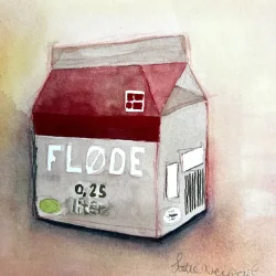 Akvarel - 1/4 flde - 26x26 inkl ramme