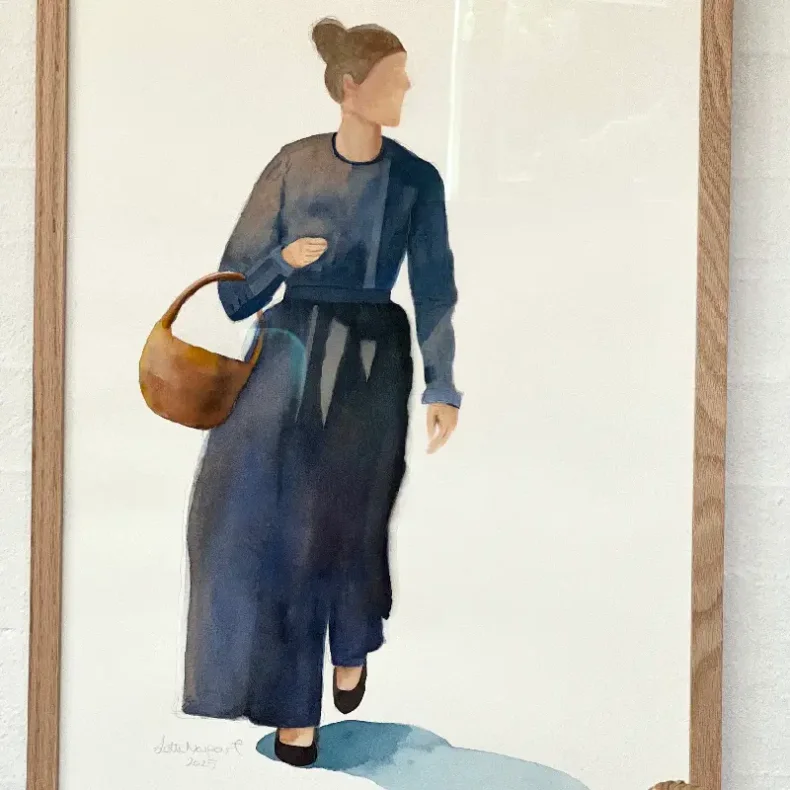 Akvarel - Gende kvinde - A2