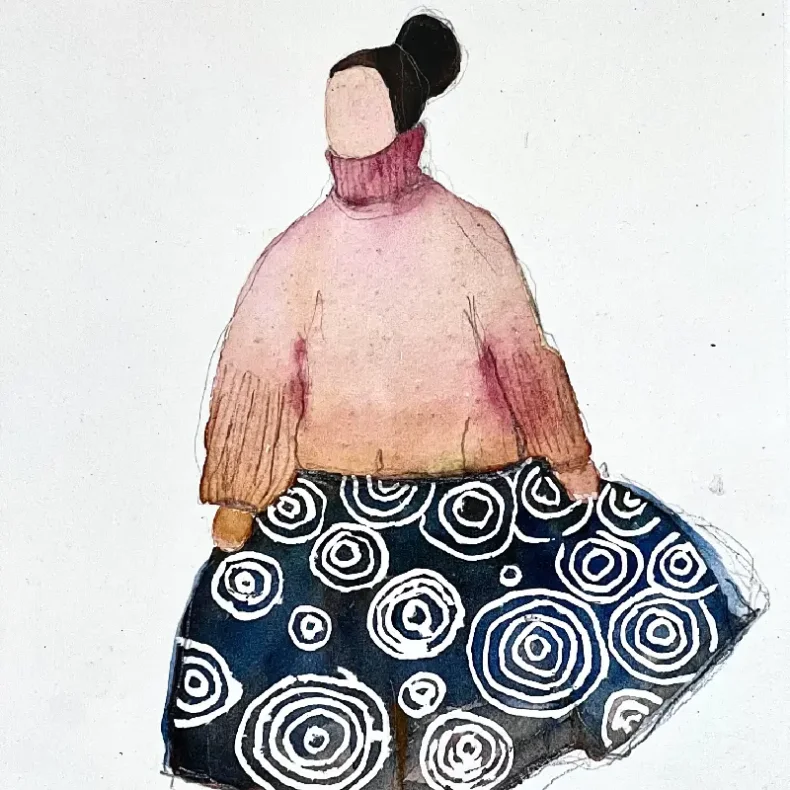 Plakat - In blue skirt - A3