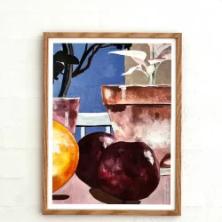 Plakat - Stilleben med frugt - 30x40cm inkl ramme