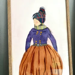 Akvarel - Dragten - 26x51cm indrammet