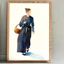 Akvarel - Gende kvinde - A2