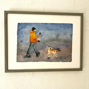 Akvarel - P tur - 30x40cm inkl ramme