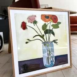 Kunstprint - Blomsterpoesi - 50x50 inkl ramme