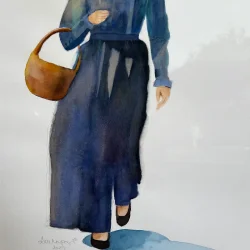 Akvarel - Gende kvinde - A2