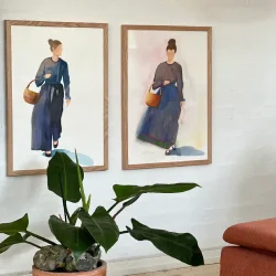 Akvarel - Gende kvinde - A2