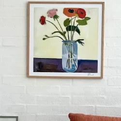 Kunstprint - Blomsterpoesi - 50x50 inkl ramme
