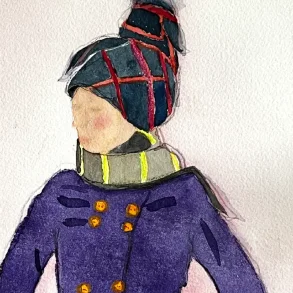 Akvarel - Dragten - 26x51cm indrammet