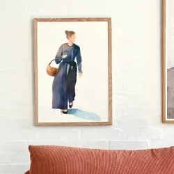 Akvarel - Gende kvinde - A2