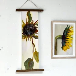 Akvarel - Gul blomst - A4 inkl ramme