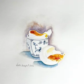 Akvarel - L�rdag morgen - 30x40cm