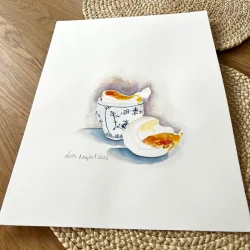 Akvarel - L�rdag morgen - 30x40cm