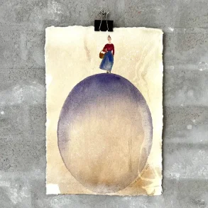 Akvarel - Kvinde fra det nordlige Fan - A4