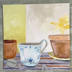 Oliemaleri - Teatime - 50x50cm
