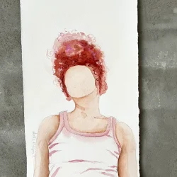 Akvarel - Pink head - 42x19cm inkl magntophng