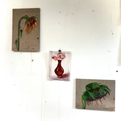 Akvarel - R�d vase med rose - A3