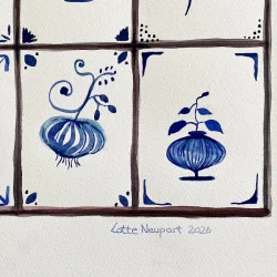 Original akvarel - Bl� - 76x56cm
