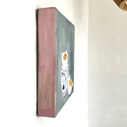 Oliemaleri - S�ndag morgen - 20x20x4cm