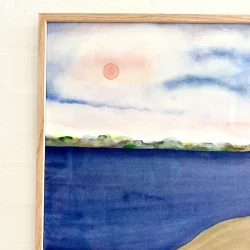 Original akvarel - Udsigt til Mols - 50x40cm 
