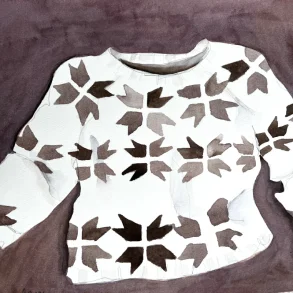 Akvarel - stjernesweater - 30x40cm