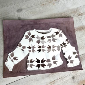Akvarel - stjernesweater - 30x40cm