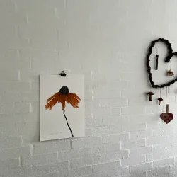 Mixed media - Gylden solhat - A3