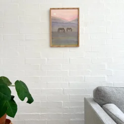 Original akvarel - Diset sommermorgen - 40x30cm