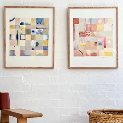 Original akvarel - Sommerlys - 50x40cm inkl egetr�ramme