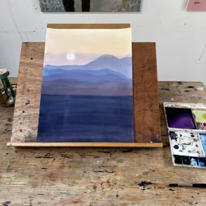 Akvarel - T�gelandskab - 30x40cm