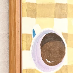 Oliemaleri - Tid til kaffe - inkl sv�veramme ca. 43x53cm