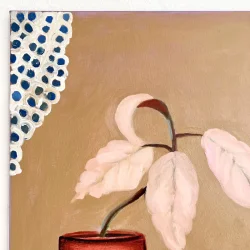 Oliemaleri - Stilleben med plante - 50x40cm