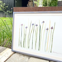 Original akvarel - Purl�g - 30x40cm inkl ramme