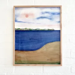 Original akvarel - Udsigt til Mols - 50x40cm 