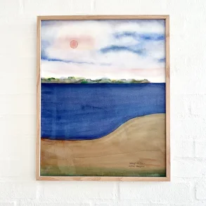 Original akvarel - Udsigt til Mols - 50x40cm 