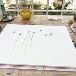Original akvarel - Purl�g - 30x40cm inkl ramme