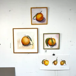 Akvarel - Clementin - 26x26cm inkl gul ramme