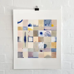 Original akvarel - Vinterlys - 50x40cm inkl egetr�ramme med artglas