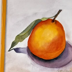 Akvarel - Clementin - 26x26cm inkl gul ramme