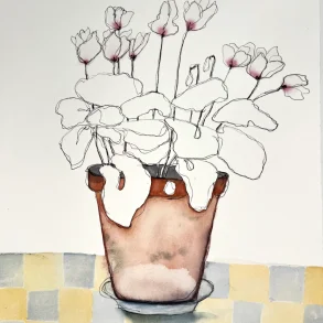 Tegning - Alpeviol - 30x40cm