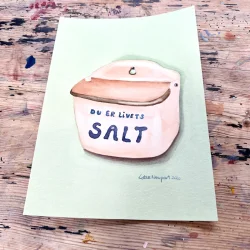 Original akvarel - Du er livets salt - A4 i egetr�ramme